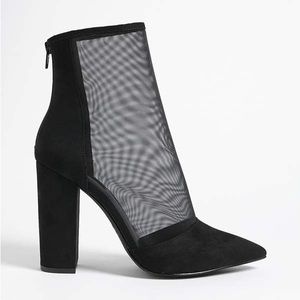 Forever 21 Pointed Mesh Ankle Boot